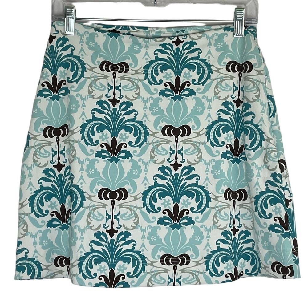 Athleta teal brown skirt, built in shorts pockets size Small